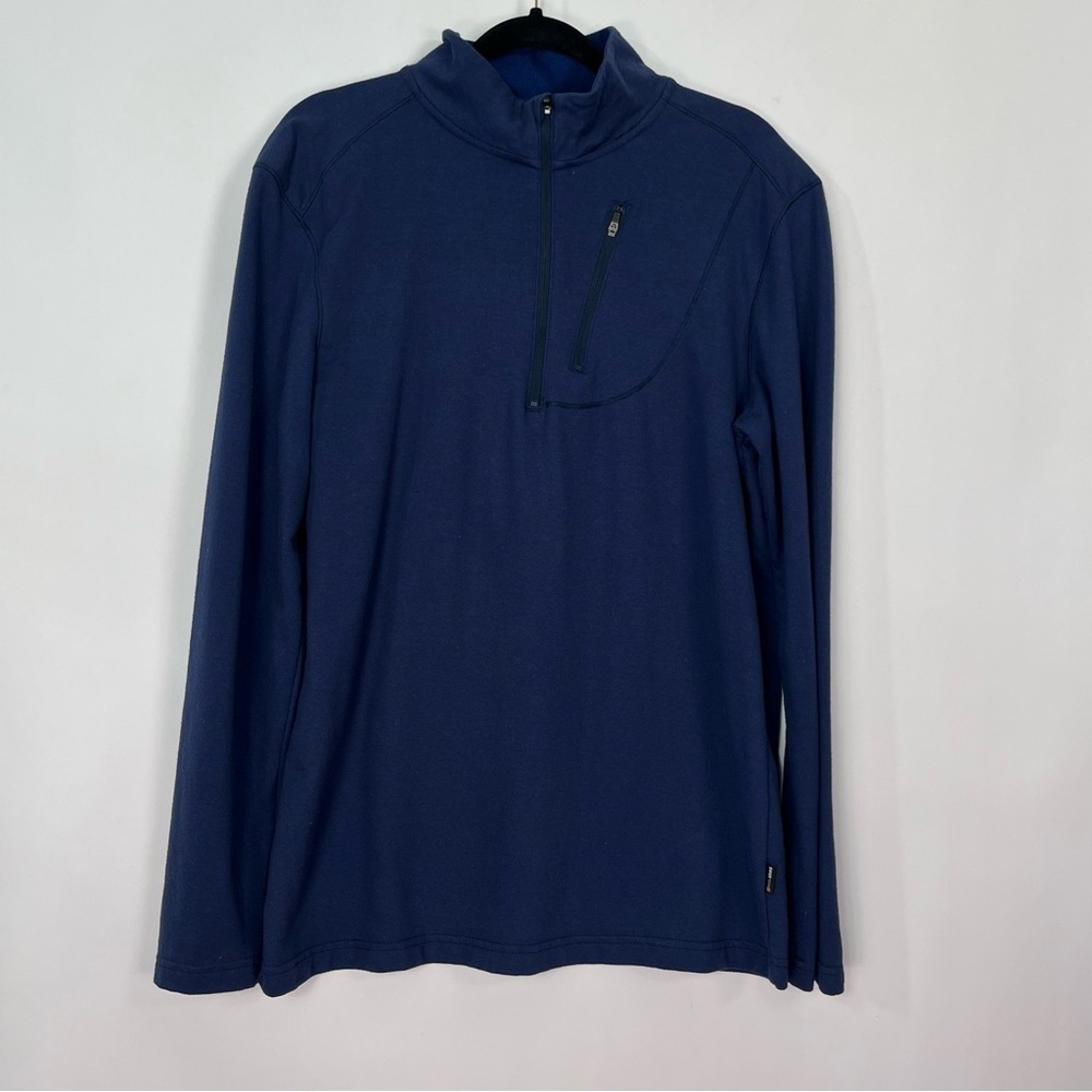 Men’s Swiss Tech Navy Quarter Zip Long Sleeve Shirt Sz M Performance Gear Collar